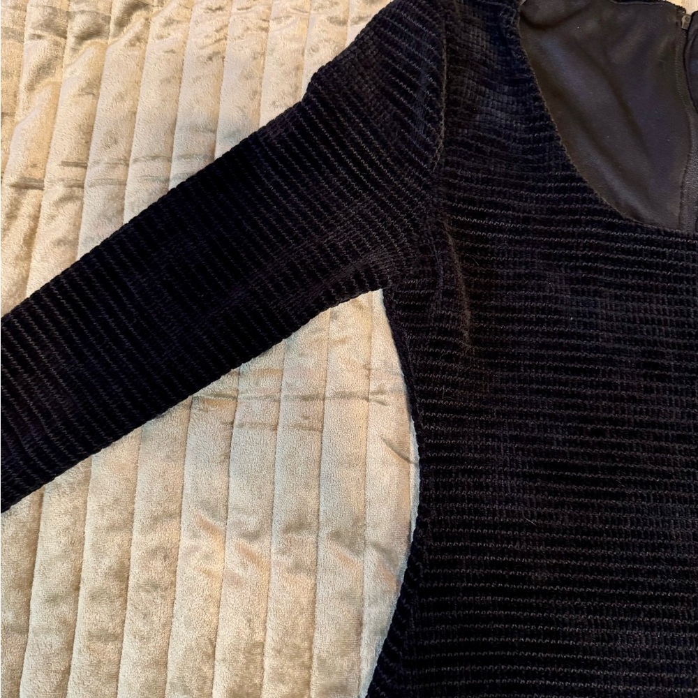 Vintage B Darlin Chic Goth Black Long Sleeve Textured Dress - Picture 7 of 13